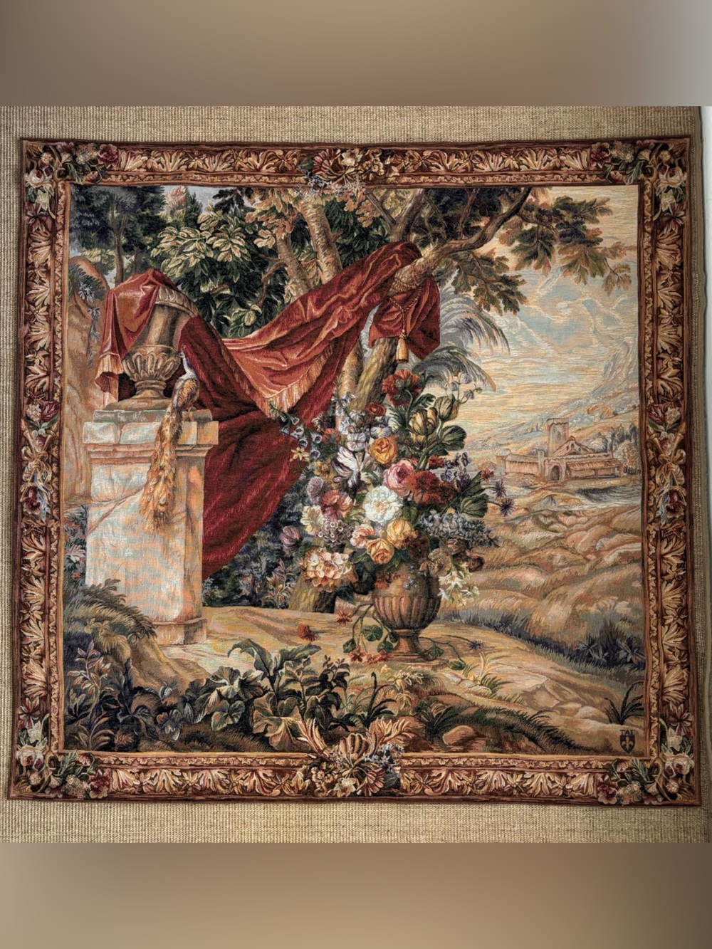 Tapestries Ltd High Point NC Woven Wall Hanging Tapestry Bouquet Au Drape 4086